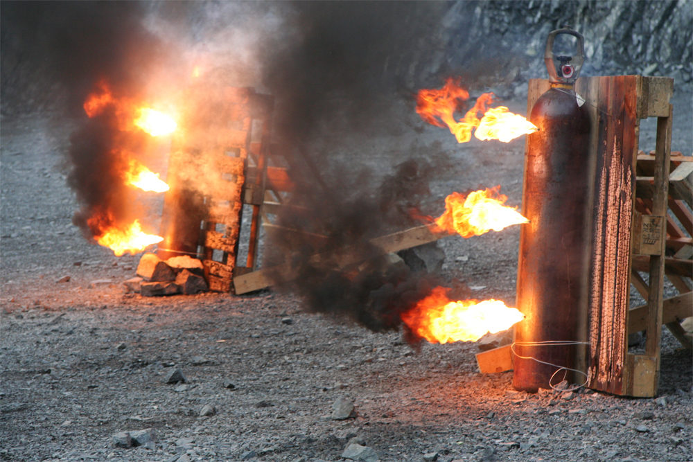 BAM-rapport: Håndtering av acetylenflasker i brann.